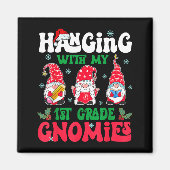 Hanging With My 1st Grade Gnome Christmas Funny Te Magneet (Voorkant)