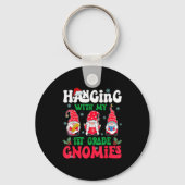 Hanging With My 1st Grade Gnome Christmas Funny Te Sleutelhanger (Voorkant)