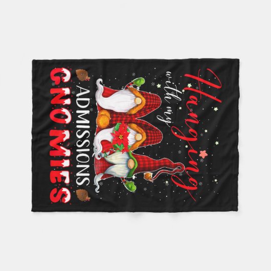 Hanging With My Admissions Gnomies Christmas Direc Fleece Deken (Voorkant (Horizontaal))