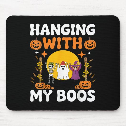 Hanging With My Boos Funny Halloween Ghost Witch S Muismat (Voorkant)