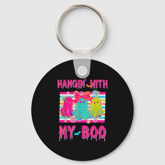 Hanging with My Bos Soky Halloween Disco Ghost Wo Sleutelhanger (Voorkant)