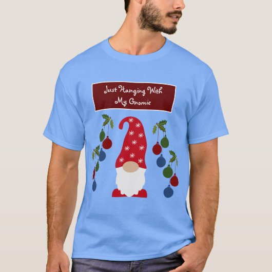 Hanging With My Gnomie Cute Gnome Christmas T-shirt (Voorkant)