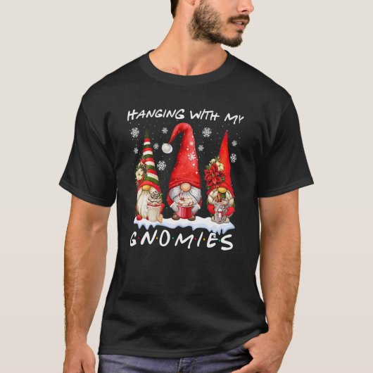Hanging With My Gnomies Christmas Gnome Xmas Men T-shirt (Voorkant)
