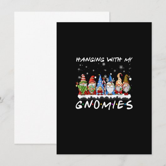 Hanging With My Gnomies Christmas Pajamas Family G Kaart (Voorkant / Achterkant)