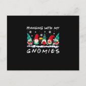 Hanging With My Gnomies Funny Christmas Gnome Xmas Briefkaart (Voorkant)