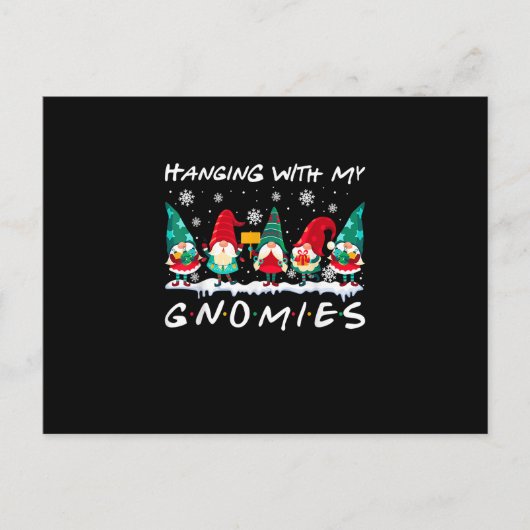 Hanging With My Gnomies Funny Christmas Gnome Xmas Briefkaart (Voorkant)