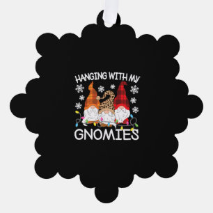 Hanging With My Gnomies Funny Christmas Gnome Xmas Ornament Kaart