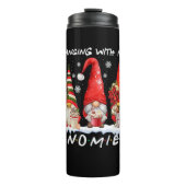Hanging With My Gnomies Funny Christmas Gnome Xmas Thermosbeker (Voorkant)