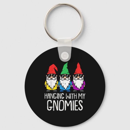 Hanging with my Gnomies Funny Christmas Holiday Me Sleutelhanger (Voorkant)