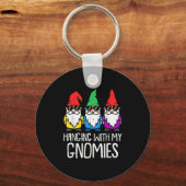 Hanging with my Gnomies Funny Christmas Holiday Me Sleutelhanger (Voorkant)