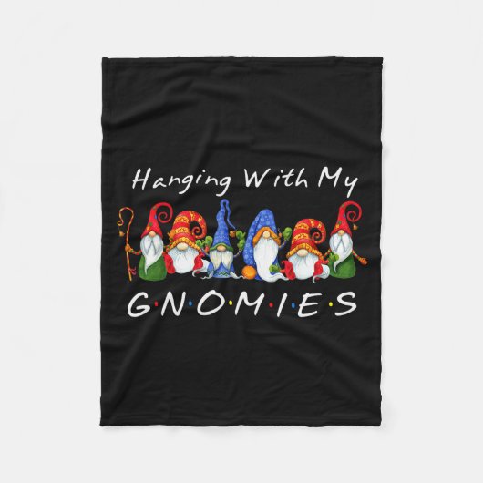 Hanging With My Gnomies Funny Gnome Friend Christm Fleece Deken (Voorkant)