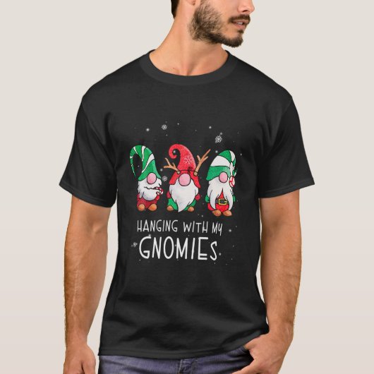 Hanging With My Gnomies Nordic Santa Gnome Christm T-shirt (Voorkant)