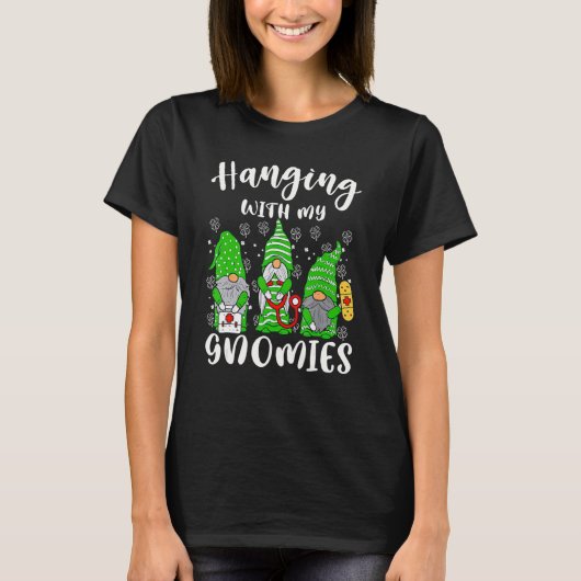 Hanging With My Gnomies Nurse Shamrock Clover Patr T-shirt (Voorkant)