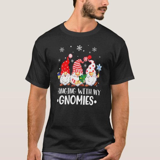 Hanging With My Gnomies Santa Gnome Christmas Paja T-shirt (Voorkant)