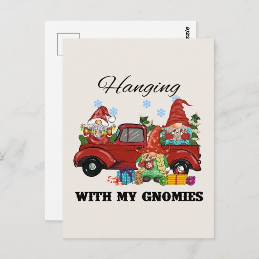 Hanging With My Gnomies - Schattigee kerst Briefkaart (Voorkant / Achterkant)