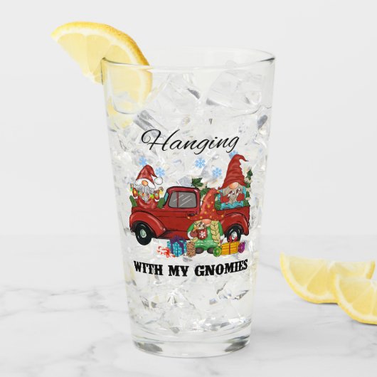 Hanging With My Gnomies - Schattigee kerst Glas (Voorkant ijs)