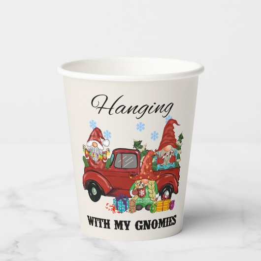 Hanging With My Gnomies - Schattigee kerst Papieren Bekers (Achterkant)