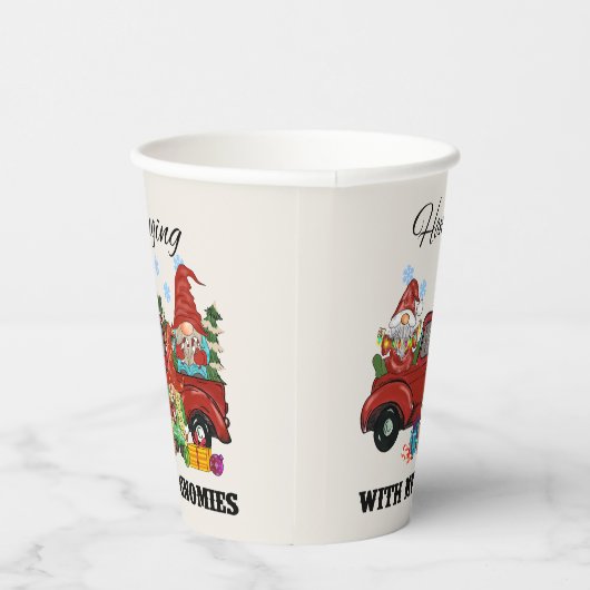 Hanging With My Gnomies - Schattigee kerst Papieren Bekers (Rechts)