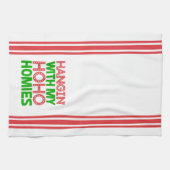 Hanging With My Homies Rode en Groene Kerst Theedoek (Horizontaal)