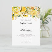 Hanging Yellow Flowers White Garden Weduwschap Kaart (Staand voorkant)