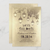  hanglamp lichten Sla de datumkaarten op Save The Date (Voorkant / Achterkant)