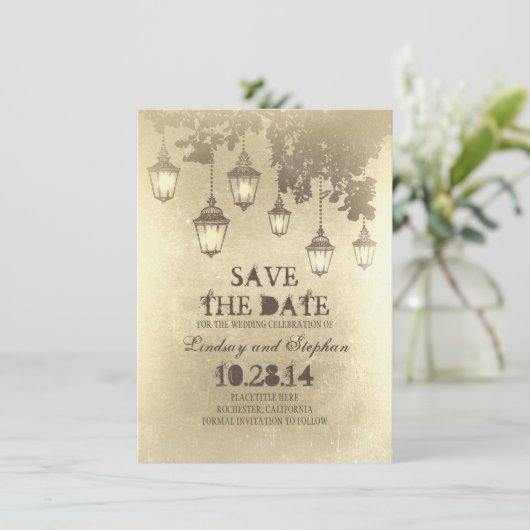 hanglamp lichten Sla de datumkaarten op Save The Date (Staand voorkant)