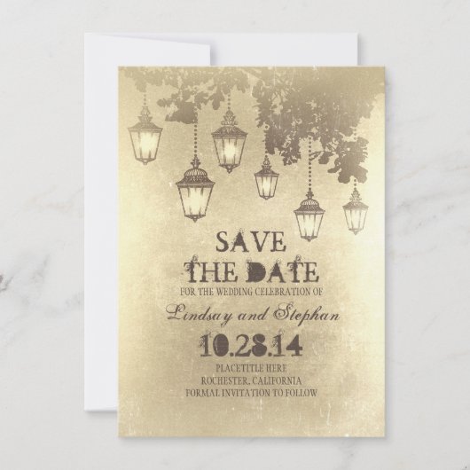  hanglamp lichten Sla de datumkaarten op Save The Date (Voorkant)