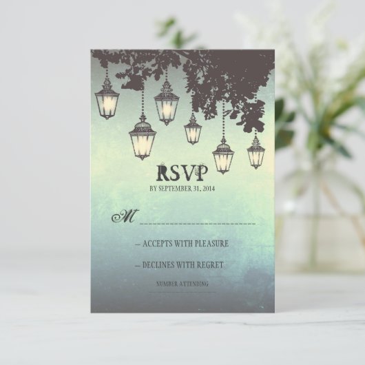  hanglampen BRUILOFT RSVP KAARTEN (Staand voorkant)