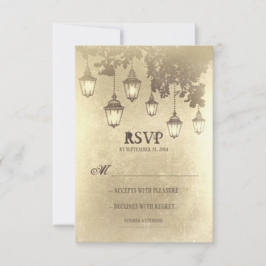  hanglampen BRUILOFT RSVP KAARTEN Kaartje (Voorkant)