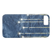 Hanglampen gloeien op marineblauwe textuur Case-Mate iPhone case (Achterkant (Horizontaal))