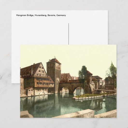 Hangman Bridge, Nuremberg, Beieren, Duitsland Briefkaart (Voorkant / Achterkant)