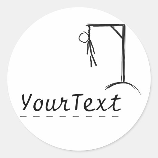 hangman met een woord van je keuze ronde sticker (Voorkant)