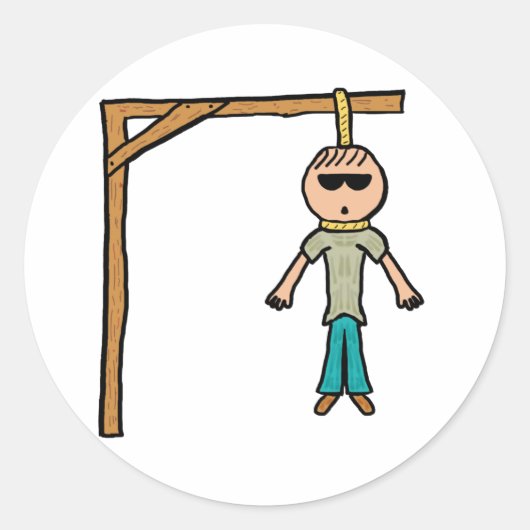 Hangman Ronde Sticker (Voorkant)