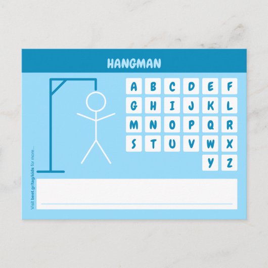 Hangman Word Game Briefkaart (Voorkant)