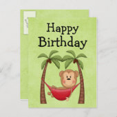 Hangmat Aap Verjaardag Uitnodiging (Voorkant / Achterkant)