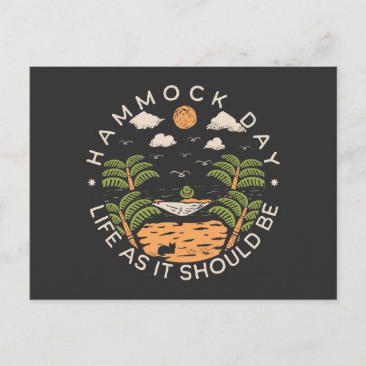 Hangmat dag leven zoals het hoort te zijn briefkaart (Voorkant)