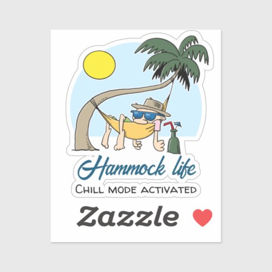Hangmat Life Chill Mode Geactiveerde Grappige Cart Sticker (Vel)