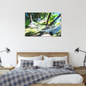 Hangmat op het strand, Fiji Canvas Afdruk (Insitu (Slaapkamer))