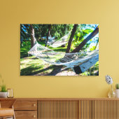 Hangmat op het strand, Fiji Canvas Afdruk (Insitu (Woonkamer))