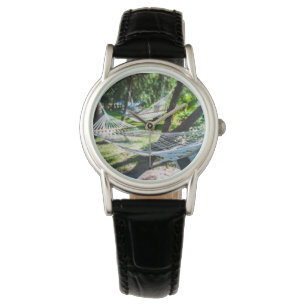 Hangmat op het strand, Fiji Horloge