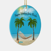 Hangmat op Tropical Beach Keramisch Ornament (Rechts)