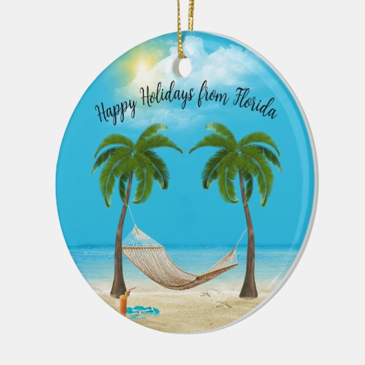 Hangmat op Tropical Beach Keramisch Ornament (Links)