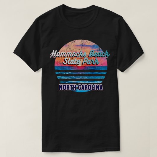 Hangmatten Beach State Park North Carolina Retro S T-shirt (Design voorkant)
