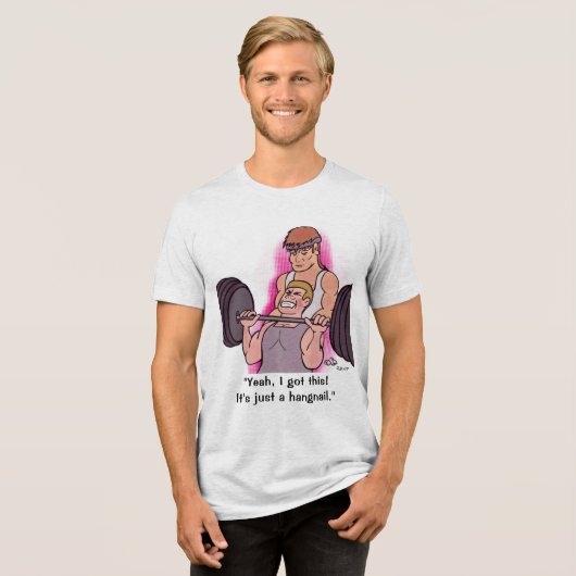 Hangnagel Mannen Tri-Blend Shirt (Voorkant volledig)