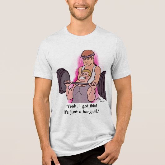 Hangnagel Mannen Tri-Blend Shirt (Voorkant)