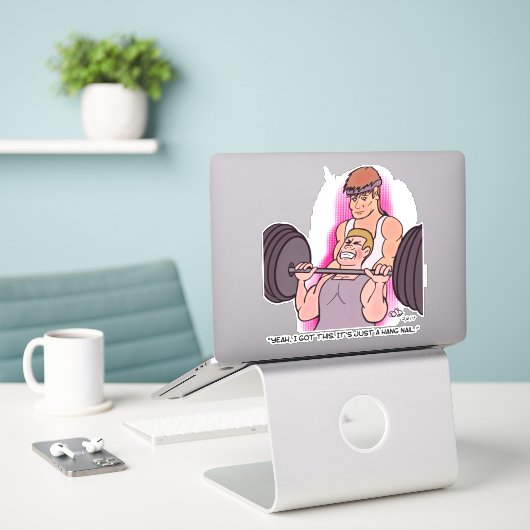 Hangnail Custom Cut Sticker (Laptop op bureau)
