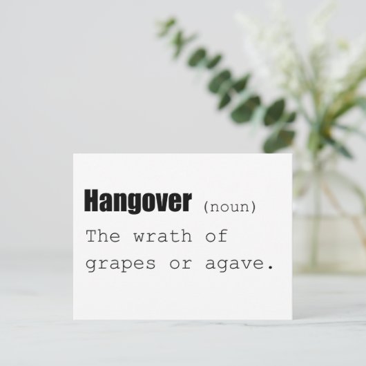 Hangover Definition Funny Briefkaart (Staand voorkant)