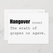 Hangover Definition Funny Briefkaart (Voorkant / Achterkant)