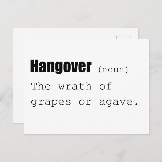 Hangover Definition Funny Briefkaart (Voorkant / Achterkant)