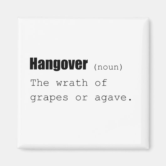 Hangover Definition Funny Magneet (Voorkant)